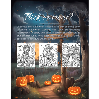 Haunted Halloween Adventures: Coloring book for adults and kids: Halloween Coloring Pages That Are Relaxing and Fun. Trick or Treat!