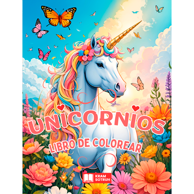 Portada Libro de colorear Unicornios para niños +6 años: Muchas páginas para colorear de adorables Unicornios! (Perfecto para regalo)