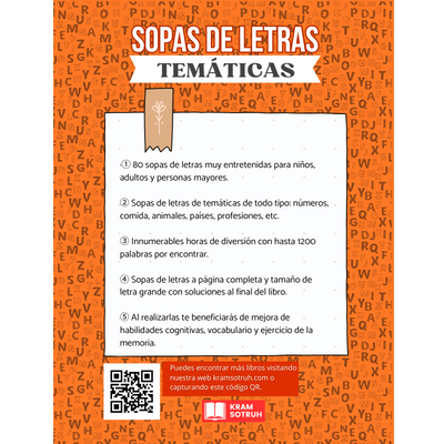 Sopas de Letras Temáticas para adultos, niños y mayores: 80 juegos | 1200 palabras | Letra Grande | A página completa | Con soluciones