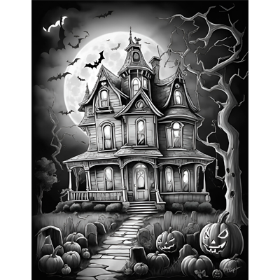 50 Halloween Illustrations + curiosities Vol. 1: Black and white high-quality images to enjoy Sample Content